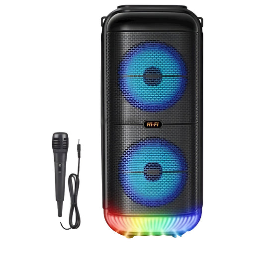 Enceinte Bluetooth LED Karaoké noire