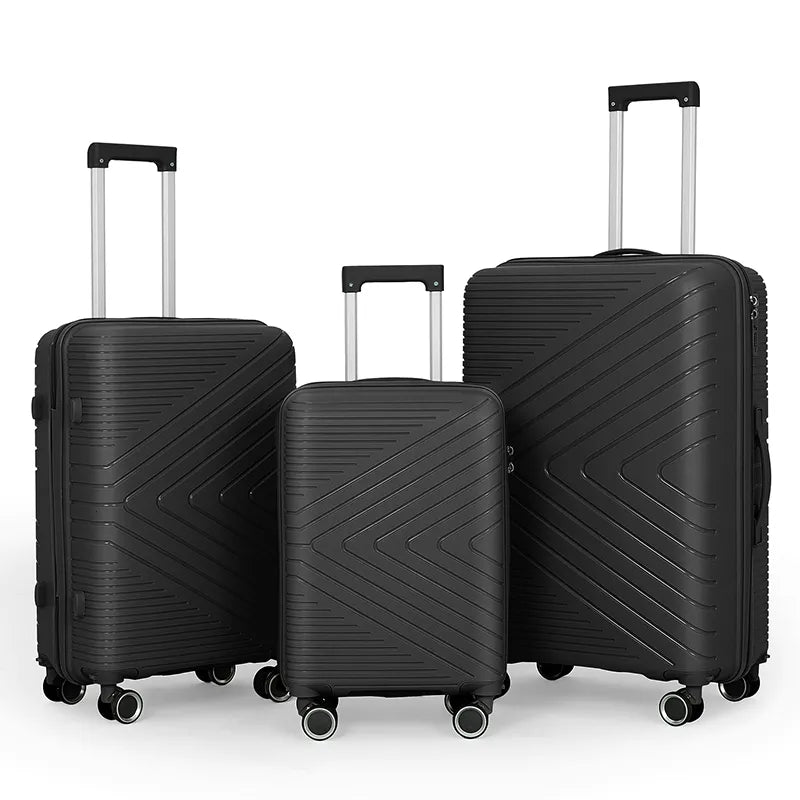 Set de valises rigides noires 3 pièces